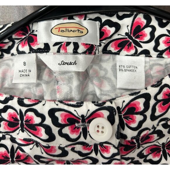 Talbots Womens Size 8 Stretch Ankle Pants With Butterfly Print - Picture 5 of 8